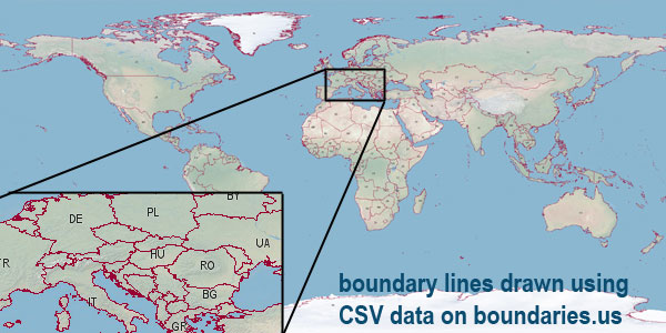 World map — search, ruler, routing, boundary tracking, country list